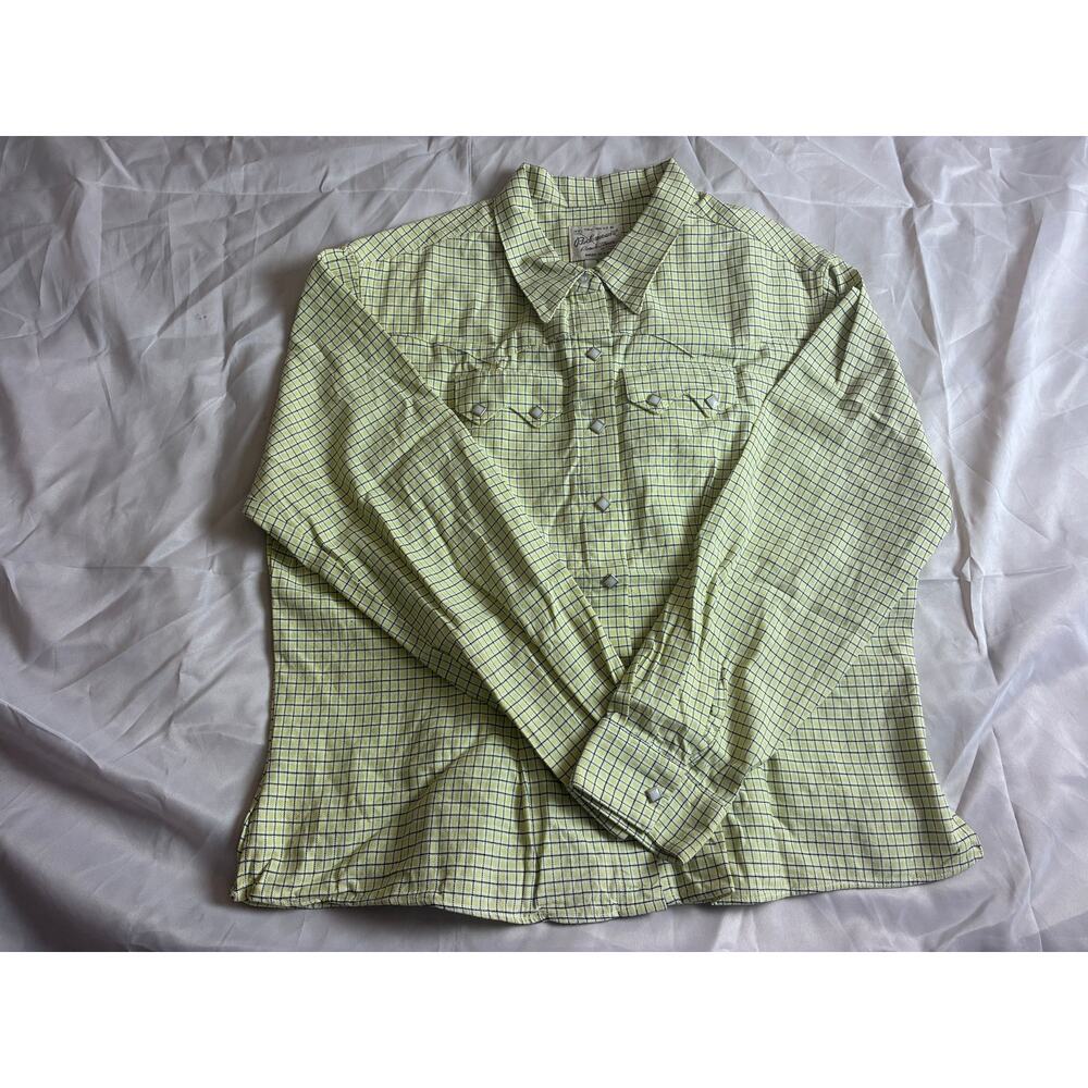 Tru-West Rockmount Ranch Wear Western Shirt XL Chartreuse Diamond Snap USA